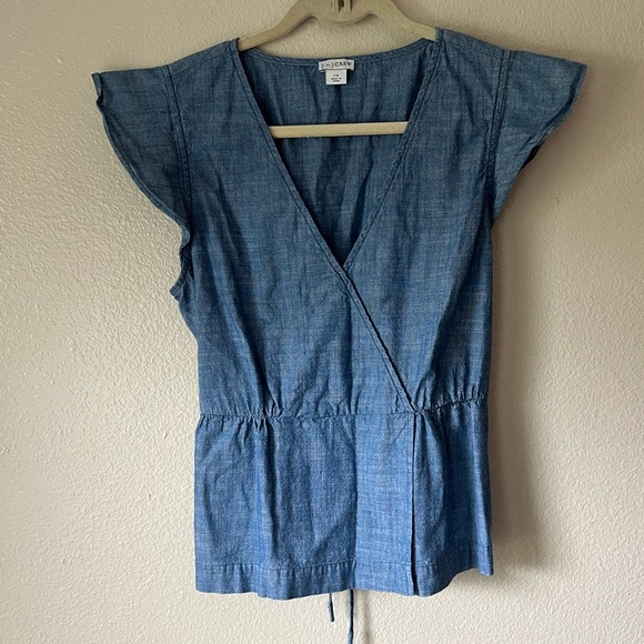 ❇️J. By J. Crew Denim Flutter Sleeve Blouse 2 for $22 ❇️ - Picture 1 of 4